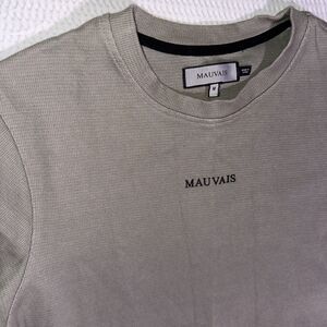 Mauvais gray Short Sleeve plain Shirt Men's medium logo
